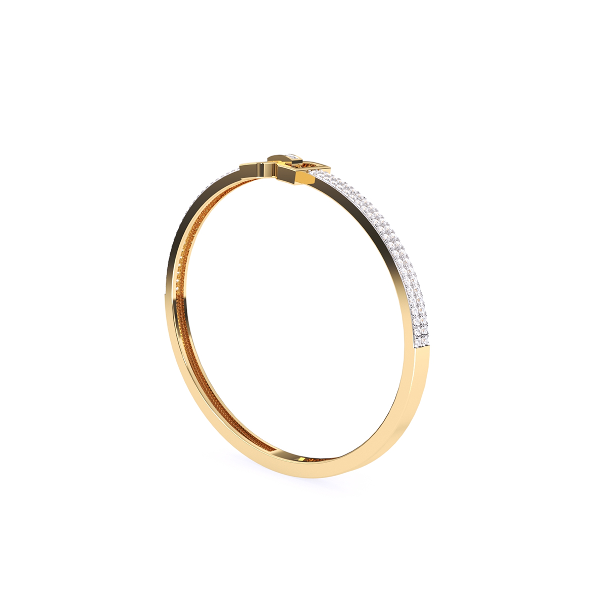 Crystal Cuff Rose Gold Lab Grown Diamond Bangle